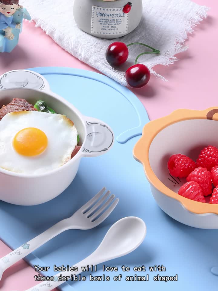 kids serving bowl with animal shaped