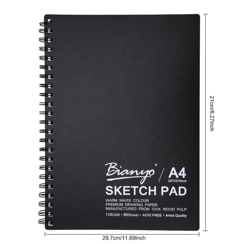 A4/A5 Pulp Wood Pulp per disegni Sketch Pad Pad Paper Draw Draw Drazing Artista Spiral Sketchbook Notebook 110GSM Paper/60 fogli1