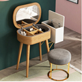 Nordic Simple Solid Wood Mini Flip Makeup Table for Bedroom Storage1