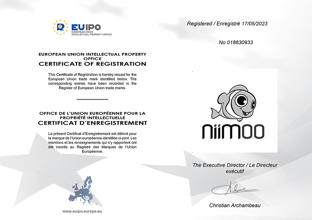 European Union Trademark Registration Certificate