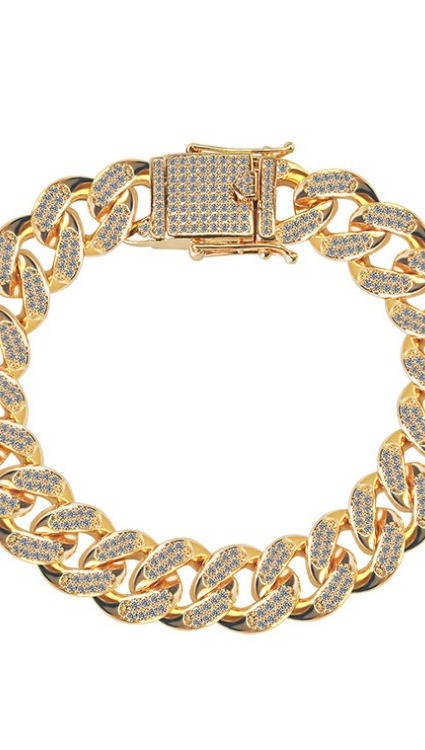 High Quality Factory Direct Sale 925 Sterling Silver Gold Plated Moissanite Cuban Link Bracelet1