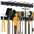 Wall Mounted Storage System with 3 Rails and 8 Hooks - Garage Organizer1