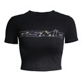 Low MOQ Custom Bling Cropped Tops & Tees with Rhinestone Logo1