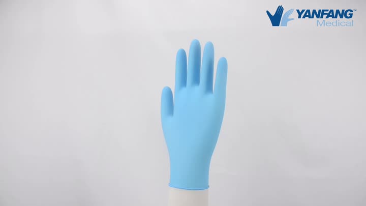 Guantes de nitrilo azul claro, guantes médicos, guantes de alimentos, guantes de examen de laboratorio