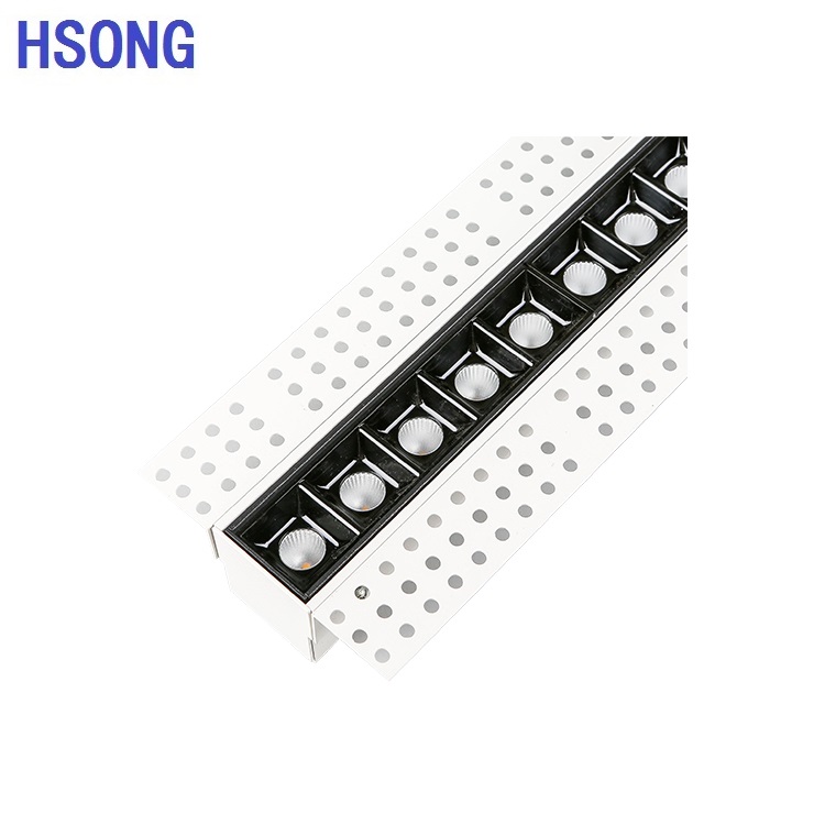 Hsong Lighting - Trimless Aluminum 10w architectural linear down light Recessed Linear LED Grille Light led linear light1