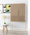 MRS WOODS Luxury Wine Bar Cabinet: An Elegant Solution for Display, Storage, and Entertainment in Your Living Room1