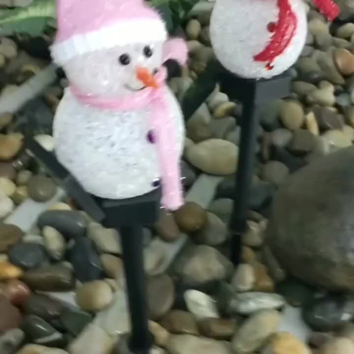 Solar Powered Ground Inserted Snowman Light