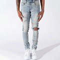 Χέρι ράψιμο πλυντήριο του μηρού Distressed Popular Fashion Rapped Hip Hop Men&#39;s Jeans Splash of Paint Hole Rich Colors1