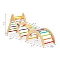Kids' Indoor Play Gym: Pikler Triangle Foldable Wooden Climbing Ladder with Ramp for Sliding and Climbing1