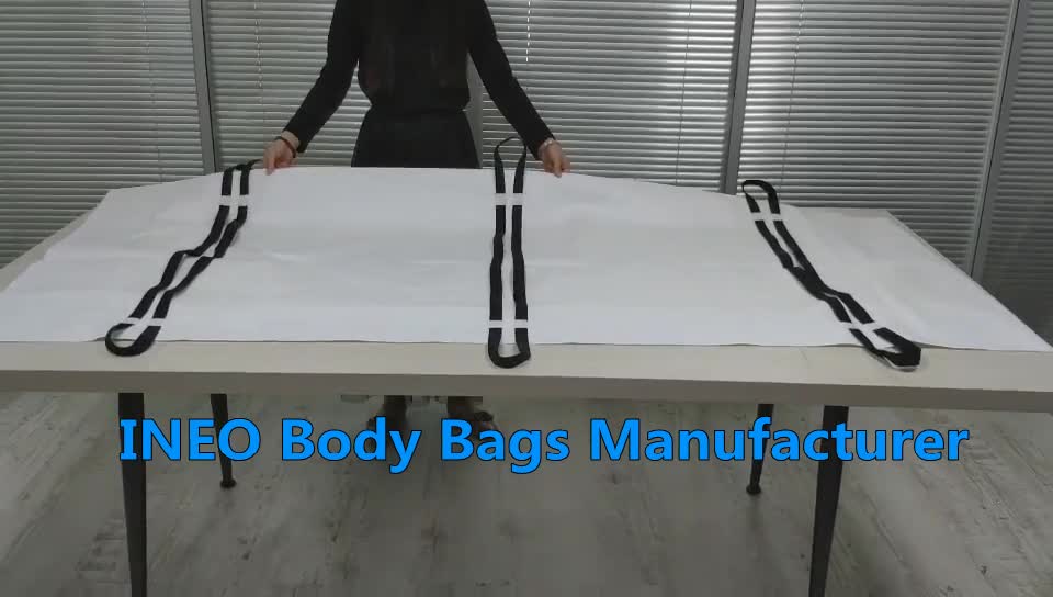 Waterproof PVC PEVA Funeral Corpse Mortuary Body Bag Stretcher Combo with 6 Handles Size 36