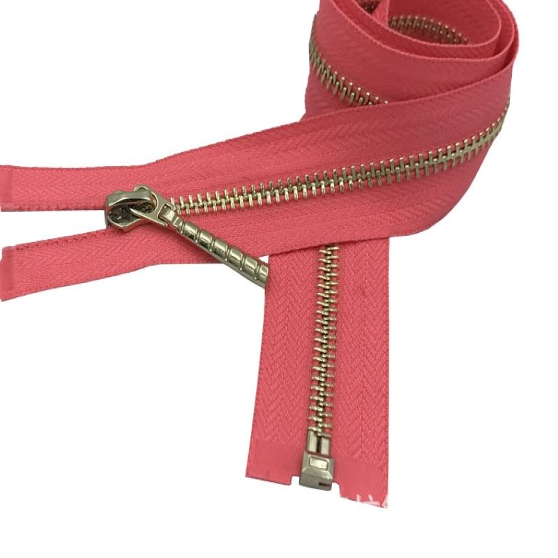 Brass zipper for handbag