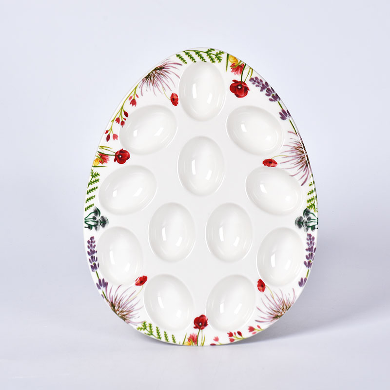 Amazon Easter Chef Buddy Keramische 12-voudige eierhouder Plate Carrier Deviled Egg Serving Plate Tray