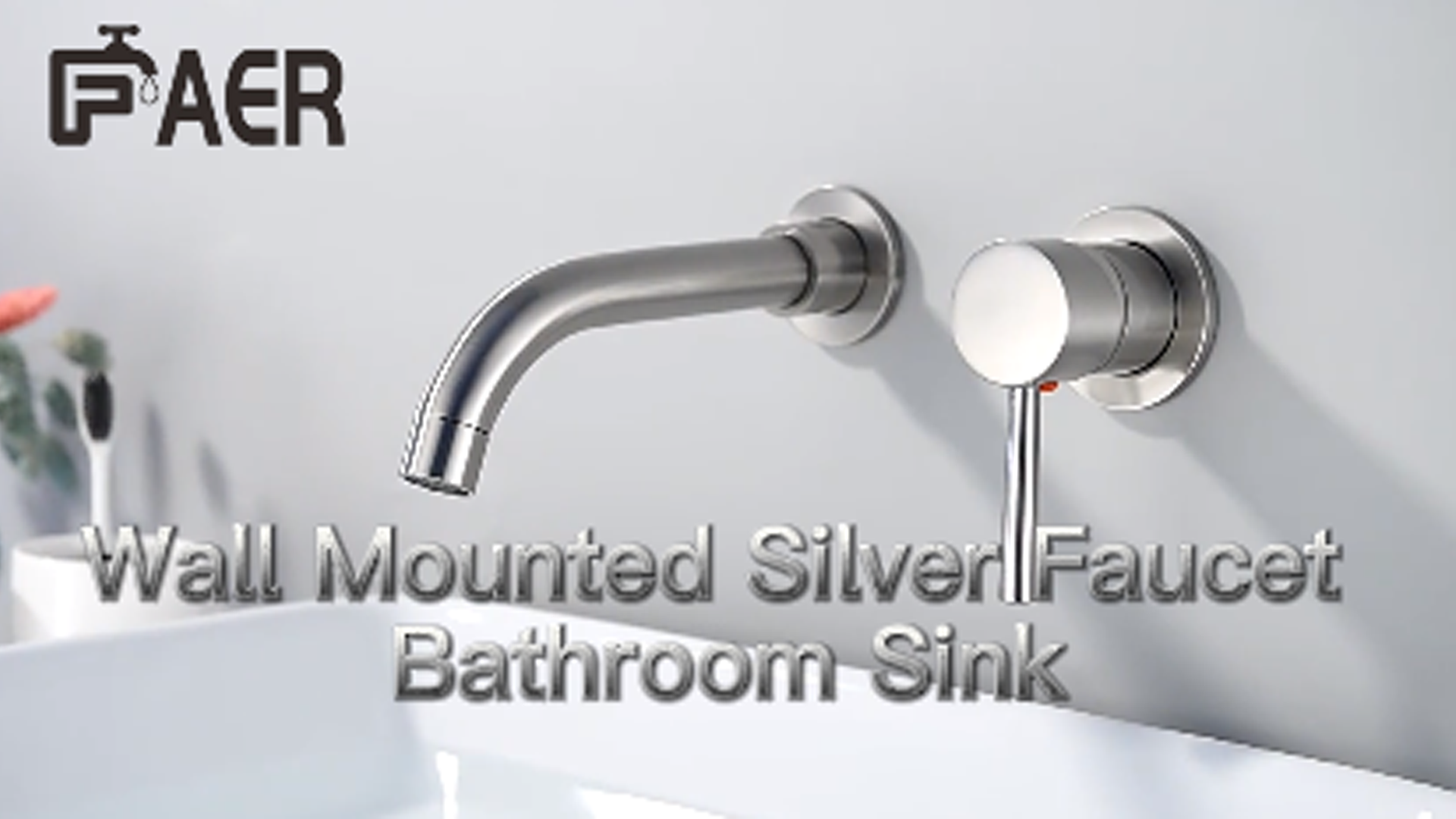 Wall Mounted Silver Faucet Bathroom Sink