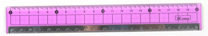 20cm pink plastic stainless steel ruler