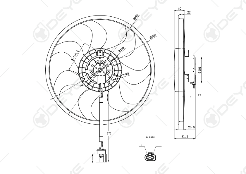 7H0959455A radiateur koelventilator voor VW MULTIVAN VW TRANSPORTER
