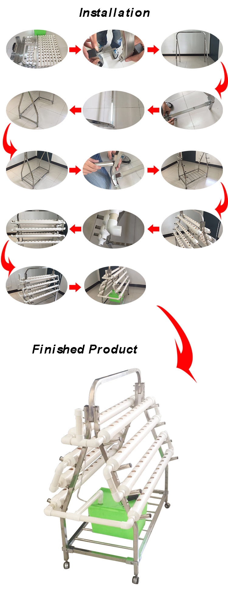 NTF Indoor hydroponischen Systems für Gartenarbeit