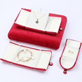 Hanhong Logo personalizzato Gioielli di lusso Orecchini braccialetti Gift Box Rep Red Velvet Necklace Angeli