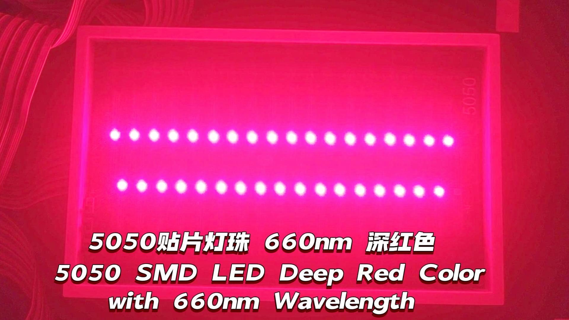 5050 SMD LED Warna Merah Dalam dengan Panjang Gelombang 660nm