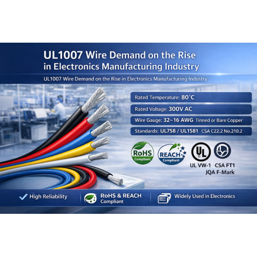 The demand for UL1007 connection cables continues to rise, driving the stable upgrading of the electronic manufacturing industry.