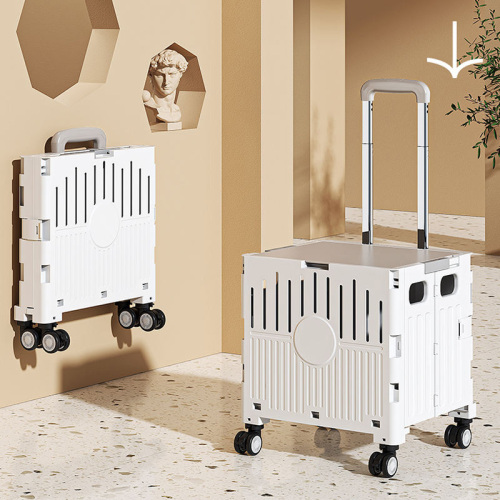 Foldable Multifunctional Storage Trolley for Supermarket Shopping Trips