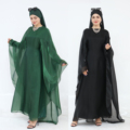 UNI New Two Pieces Modest Set EID Abaya Dubai لباس اسلامی لباس کافتان بهار تابستان لباس داخلی مسلمان Organza Abaya1