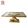 Stainless Steel Dining Table Set with 6 Chairs - Tempered Glass for High-End Dining Rooms1
