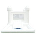 White Bouncer Jumper Inflatable Moon Jump - Commercial Party Rental Bouncy Castle1