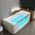 Luxurious Double Whirlpool Bathtubs with Acrylic Loungers for Couples1