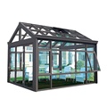 Perlindungan Kaca Rendah-E Bilik Sun Sunroom Glass House, Konservatori Aluminium Prefabricated 1 Set untuk Backyard1