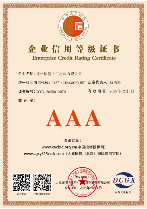 Enterprise Credit Rating Certificate