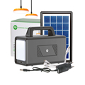 120W Solar Energy Light Kit Kecemasan Kecemasan Saluran Solar Panel Kit Sistem Tenaga dengan 2 mentol lampu LED1