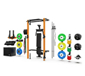 High-Quality Folding Wall Squat Rack with Flat Bench and Weight Plates: Wall-Mounted Fitness Equipment Set1