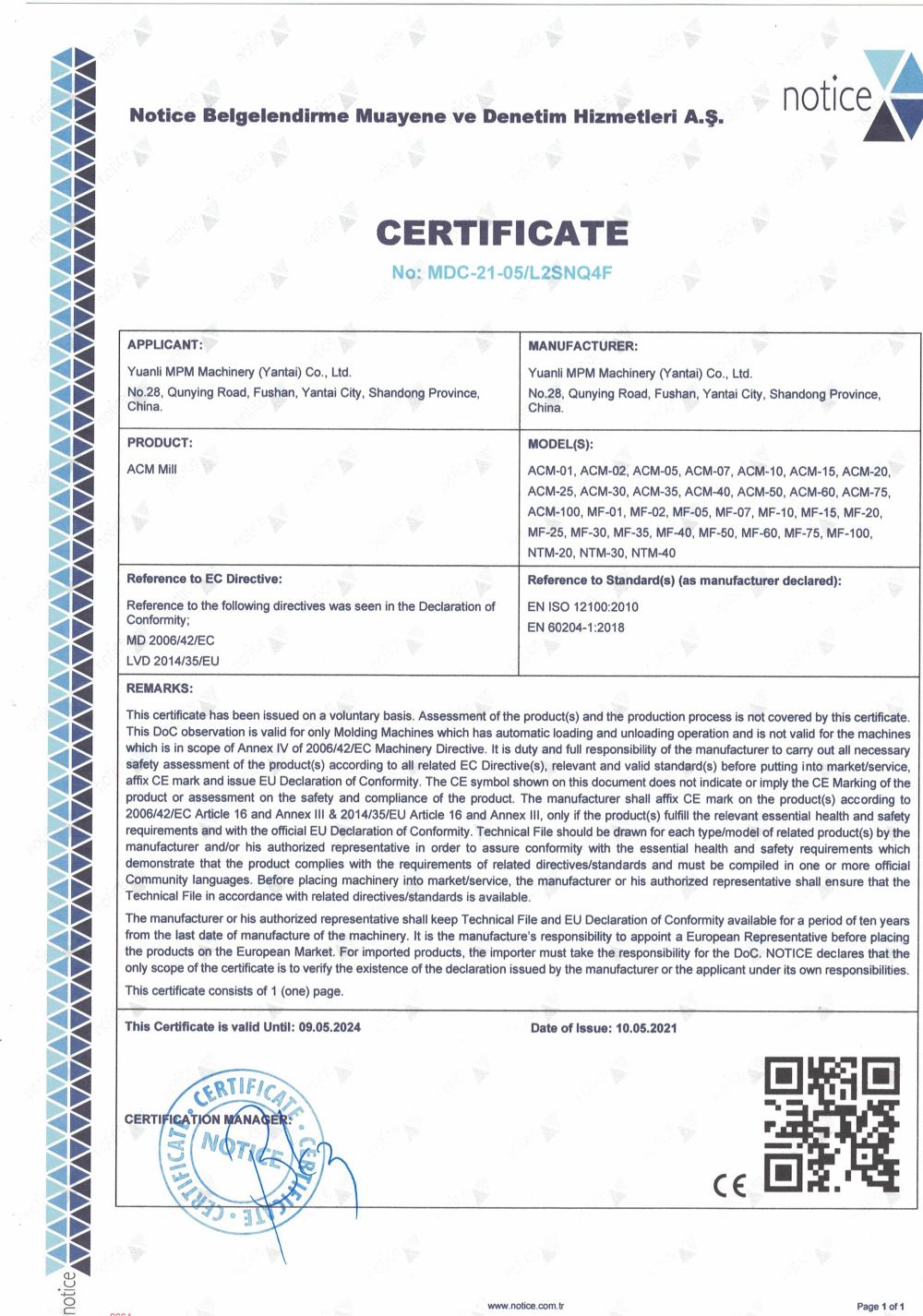 CE certificate