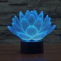 OEM Pattern LED Desk Lamp - 3D Lotus Small Table Lamp for Bedroom Furniture (Black)1