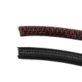 Black Flated Cable Sleeve Organizer Kolor Kombinacja Elastyczna rura przewodowa kabel elektryczny Podział Wydzielenie LOOM1
