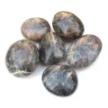 Natural black moonstone palm stones quartz mineral crystals massage healing gemstones for fine gift