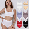 Seamless Bralette and Panty Set for Brazilian Women's Fitness andSexy Underwear1