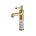 Deck Mounted Basin Mixer Gold Bathroom Sink Faucet for Hot and Cold Water1