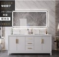Wall-Mounted LED Backlit Anti-Fog Bathroom Vanity Cabinet with Sink1