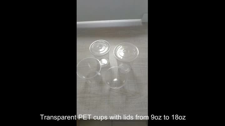 8 29Transparent PET cups with lids