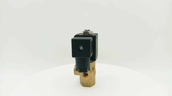 Brass Solenoid -klep van 3 wegen