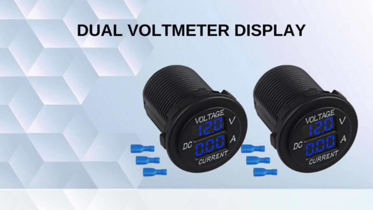 DC12-24V/0,1-10A Dual LED cyfrowe multimetr Multimeter Miernik napięcia 2-w-1 tester prądu i tester napięcia dla łodzi1