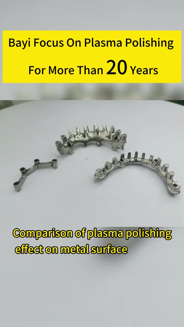 Plasma polishing effect on metal surface