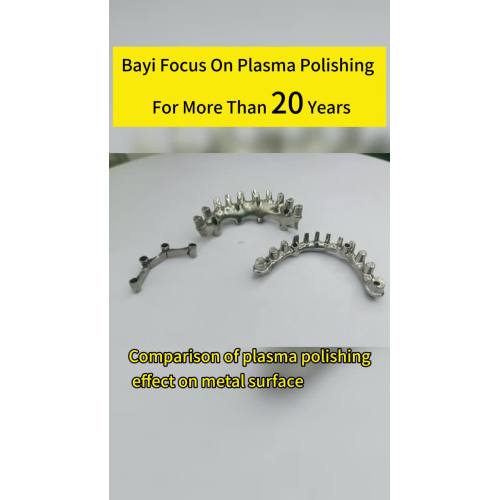 Plasma polishing effect on metal surface