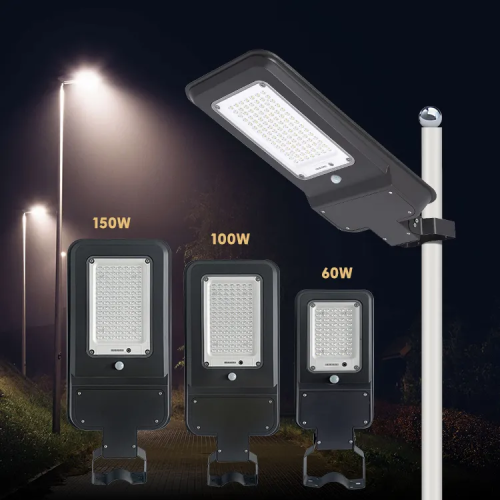 150W Solar Street Lights IP67 Sem fio à prova d'água, tudo em uma rua solar luzes