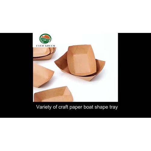 Kraft Paper Boat Shape Tray 15s