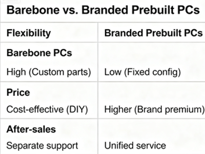 Apakah perbezaan antara PC barebone dan PC yang dibina berjenama?