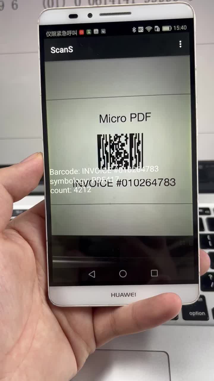 Video de escaneo de código de barras en tiempo real para Android