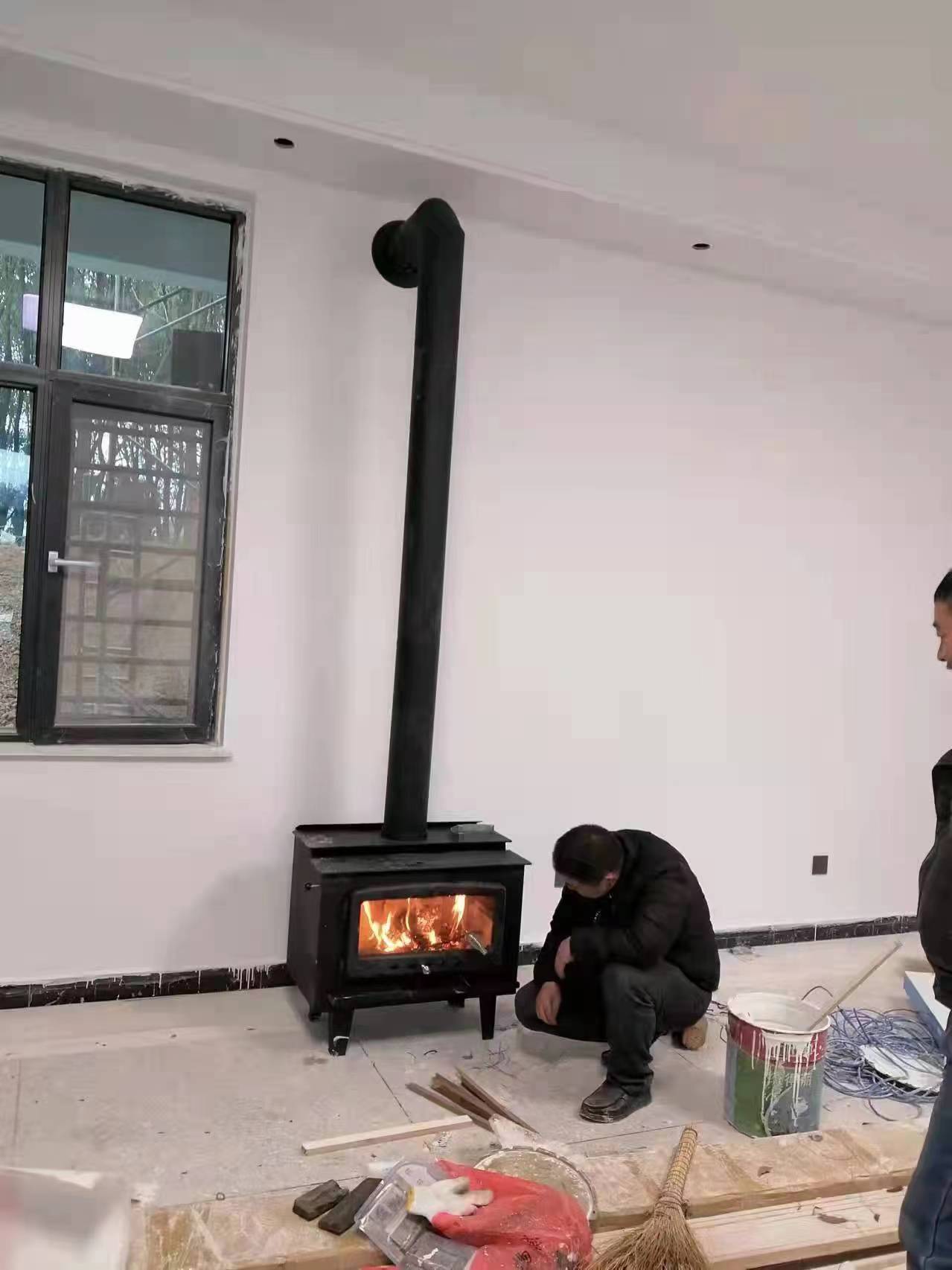 Granulated fireplace chimney system