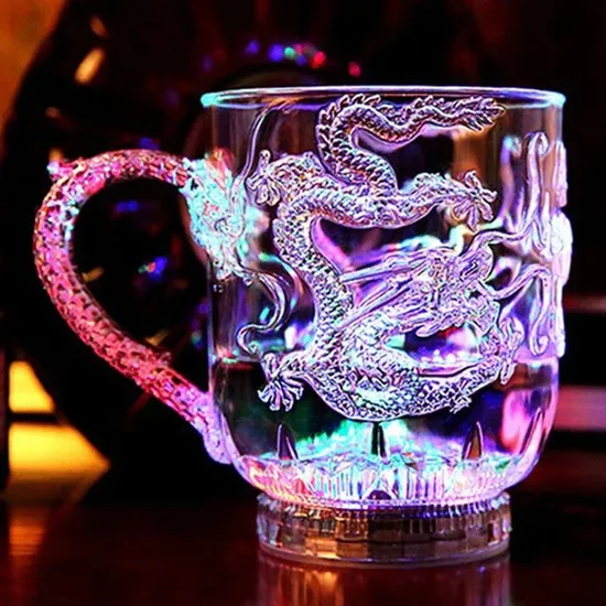 Copo de dragão LED de mudança de cor para bebidas e festas1